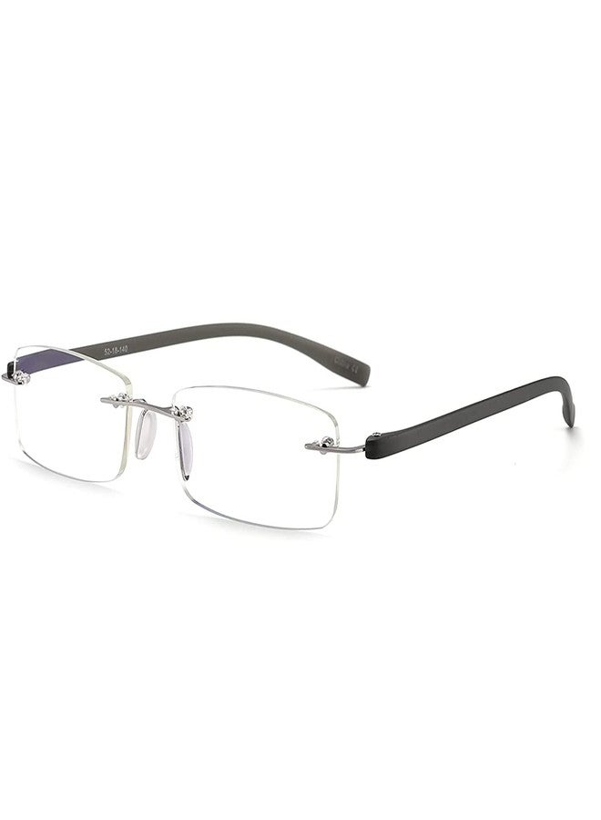 AEC EasyRead2 Unisex Reading Eyeglasses +2.00 Power BlueBlock Rimless Slim Plastic Frame with Luxury Carry Sleeve for Men and Women (Black) - Image 1