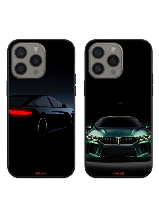 Tolwak Two Cases For Apple iPhone 15 Pro Max Protective Covers BMW and Dark Car - Image 1