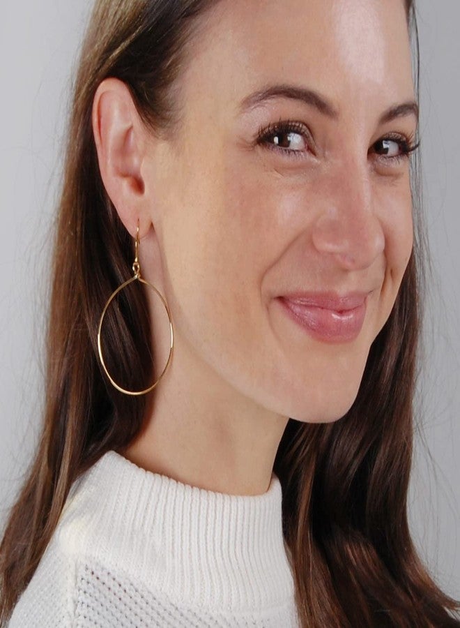 هامبل شيك نيويورك أقراط متدلية مطلية بالذهب عيار 18 قيراطًا للنساء - أقراط متدلية مطلية بالذهب عيار 18 قيراطًا للنساء، حلقات متدلية عصرية، حلقات دائرية كبيرة متدلية، قطرات هندسية دائرية كبيرة وبسيطة، مضادة للحساسية، دائرية 2.6 بوصة - Image 5