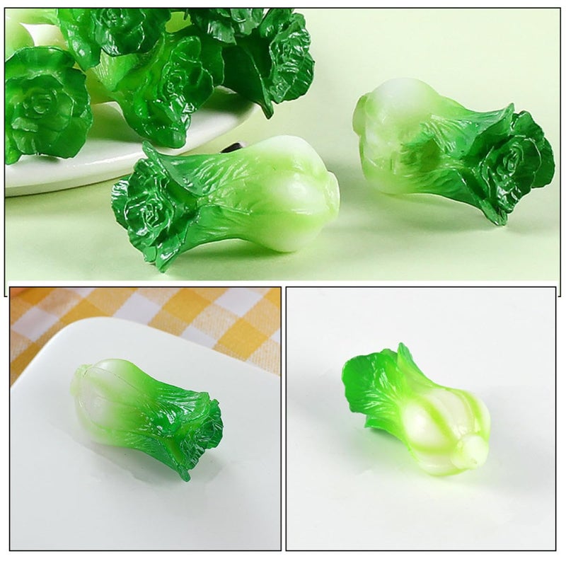 4Pcs Mini Fake Vegetable Models Lifelike Green Vegetables For Kitchen Home Decoration - Image 4