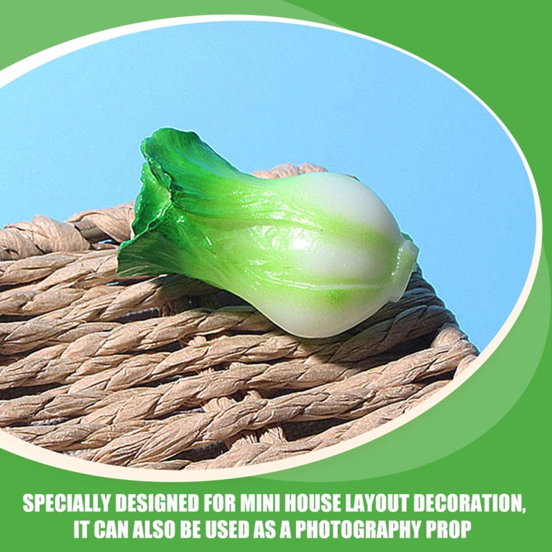 4Pcs Mini Fake Vegetable Models Lifelike Green Vegetables For Kitchen Home Decoration - Image 5