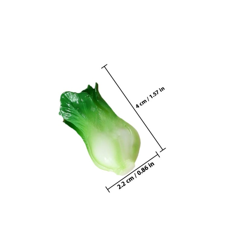 4Pcs Mini Fake Vegetable Models Lifelike Green Vegetables For Kitchen Home Decoration - Image 3