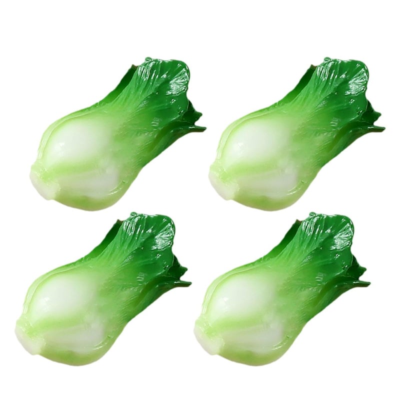 4Pcs Mini Fake Vegetable Models Lifelike Green Vegetables For Kitchen Home Decoration - Image 2
