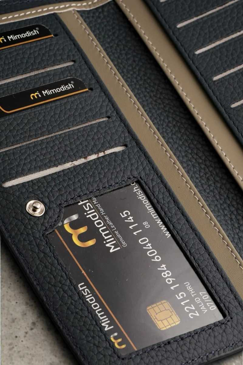 ميموديش First Class Workmanship Luxury Genuine Leather Zippered Special Compartment Leather Card Holder Hand Wallet Leather Men's Wallet