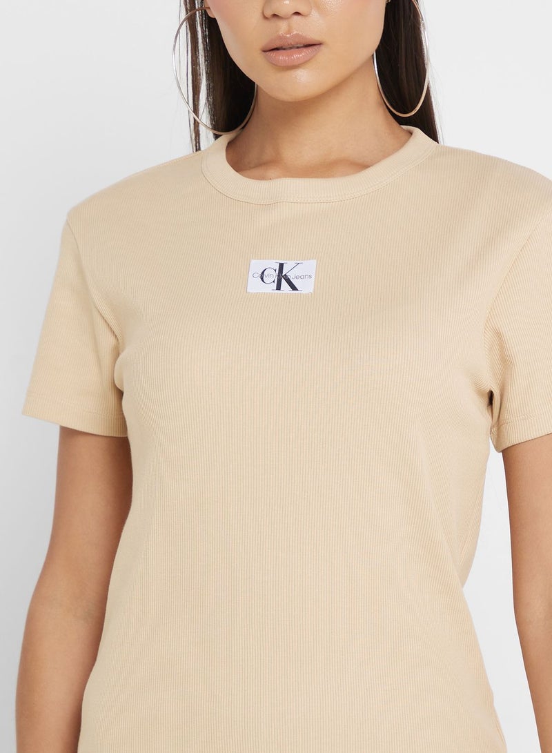 Calvin Klein Jeans Crew Neck Rib Logo T-Shirt - Image 2