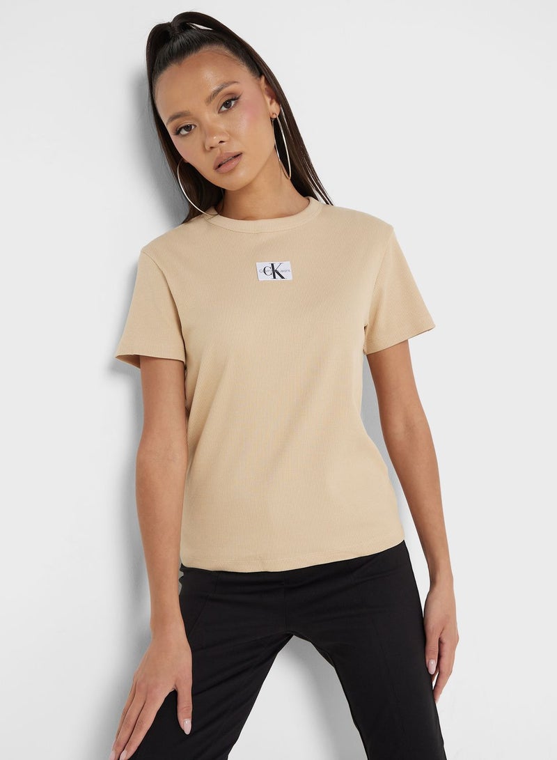 Calvin Klein Jeans Crew Neck Rib Logo T-Shirt - Image 4