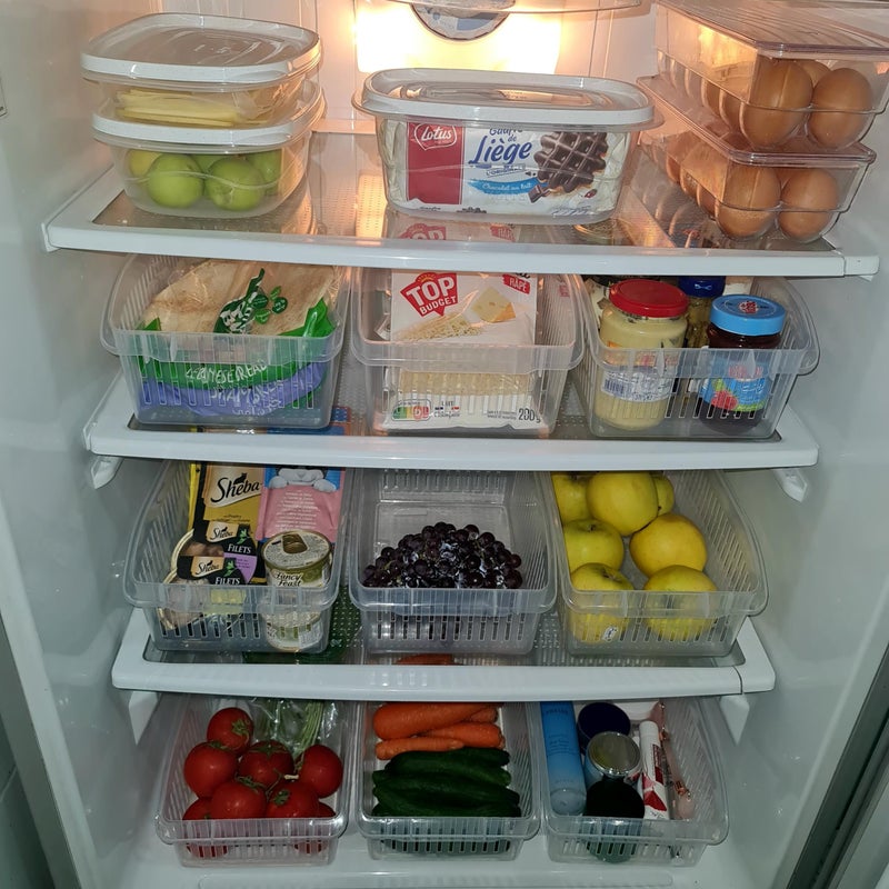 Genaric حاويات تخزين الطعام والمخزن - حاويات تنظيم الثلاجة (مجموعة من 3)