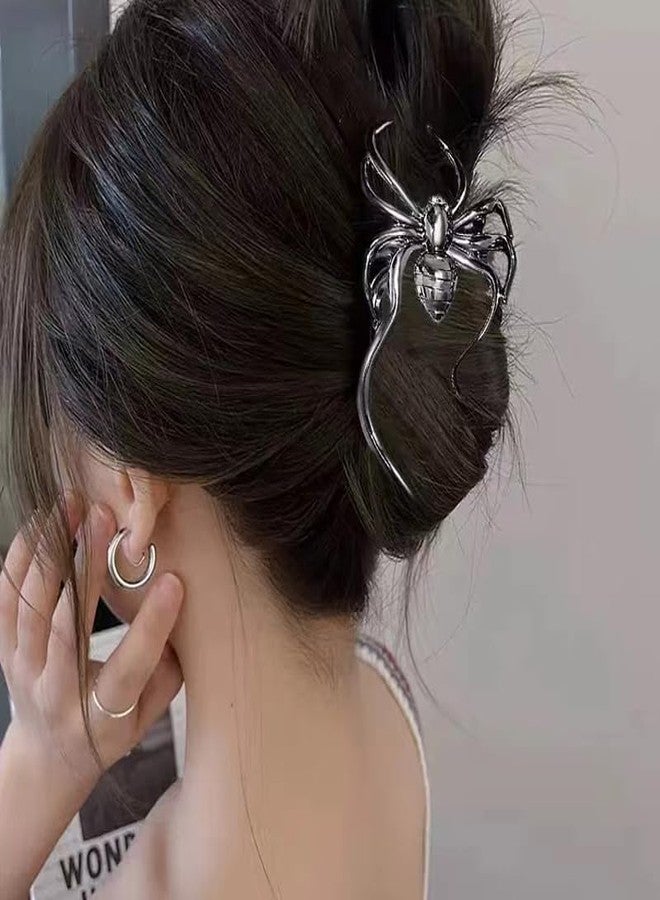 Sisadodo Black Spider Clip Claws for Women Girls Punk Hair Clip Jaw for Teen Girl Strong Hold Spiders Hair Clamp Barrette Fahison Goth Hair Accessories for Women Halloween Costume Decoration Metal Hair Claw - Image 3