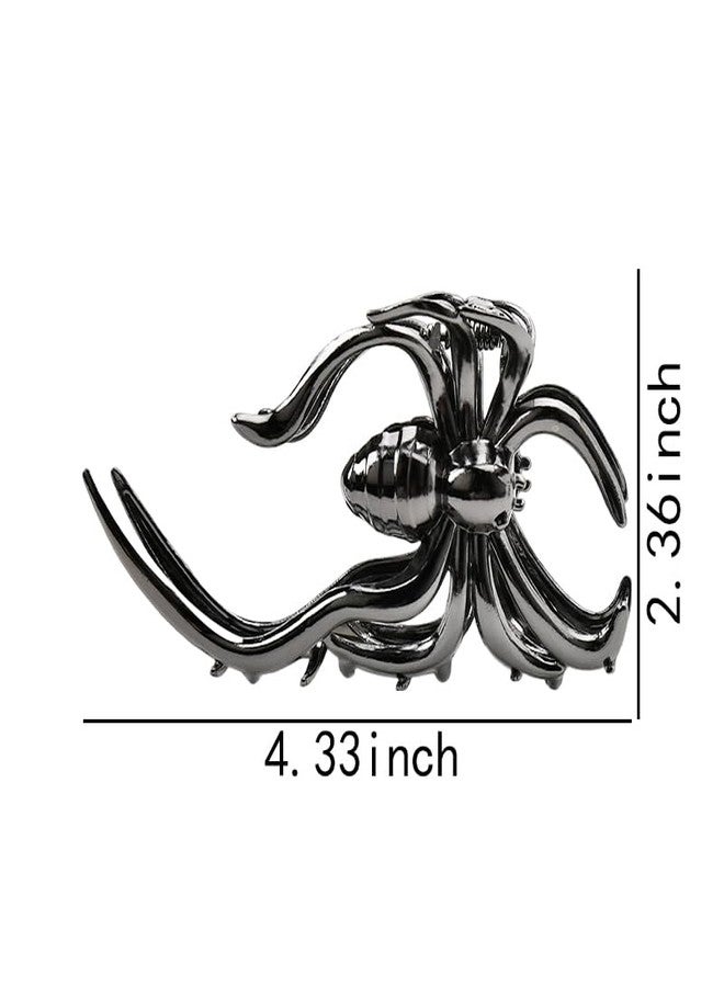 Sisadodo Black Spider Clip Claws for Women Girls Punk Hair Clip Jaw for Teen Girl Strong Hold Spiders Hair Clamp Barrette Fahison Goth Hair Accessories for Women Halloween Costume Decoration Metal Hair Claw - Image 2