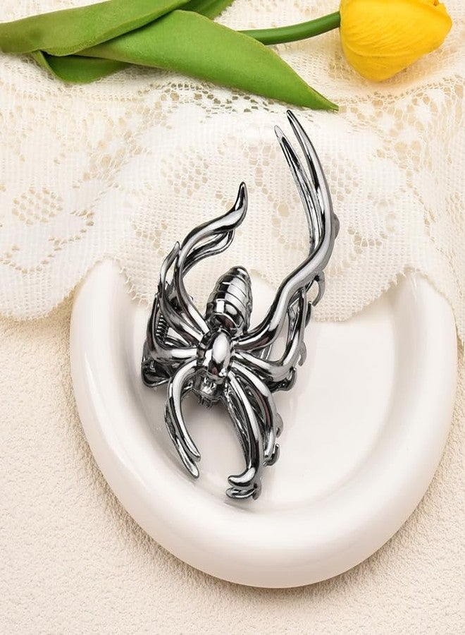 Sisadodo Black Spider Clip Claws for Women Girls Punk Hair Clip Jaw for Teen Girl Strong Hold Spiders Hair Clamp Barrette Fahison Goth Hair Accessories for Women Halloween Costume Decoration Metal Hair Claw - Image 4