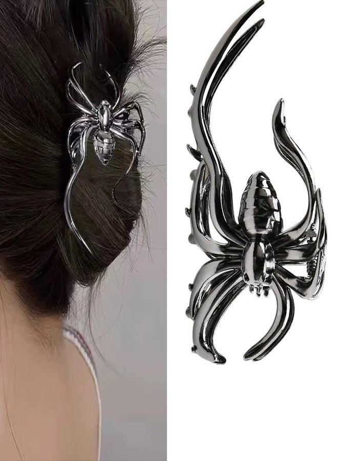 Sisadodo Black Spider Clip Claws for Women Girls Punk Hair Clip Jaw for Teen Girl Strong Hold Spiders Hair Clamp Barrette Fahison Goth Hair Accessories for Women Halloween Costume Decoration Metal Hair Claw - Image 1