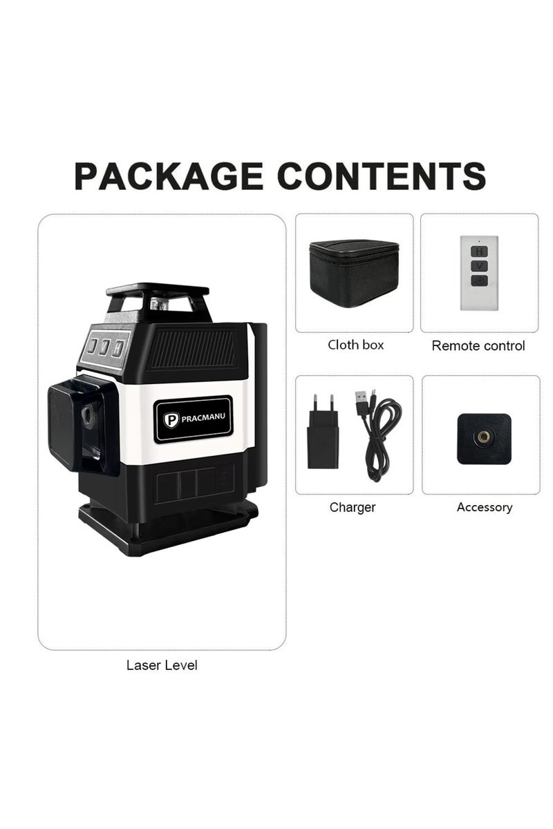 erorex Set 1 Pracmanu Mini 16 Lines 4D Laser Level Green Lines Self-Leveling Horizontal and Vertical Powerf