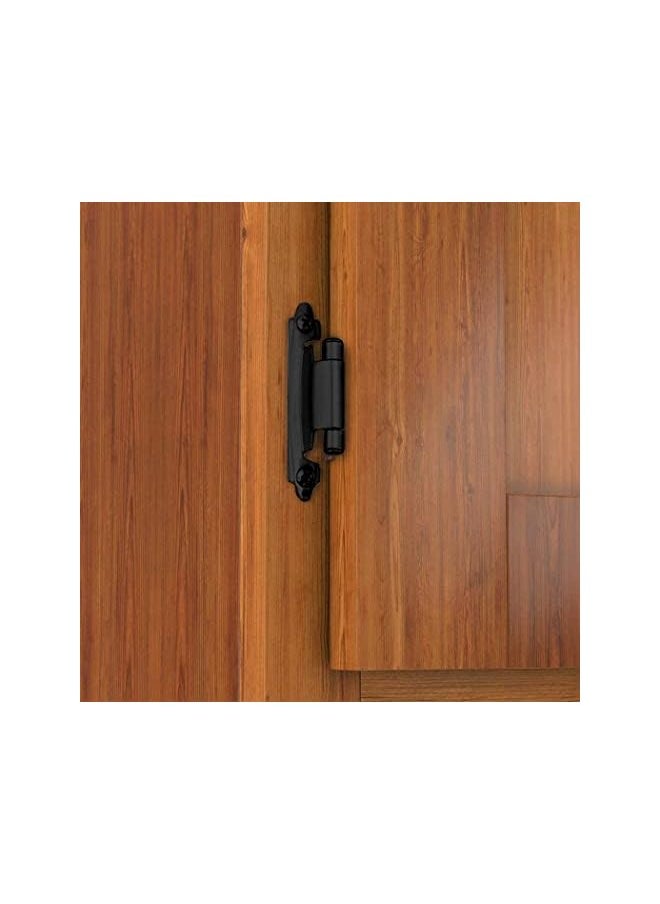 PROMASS promass Inset Cabinet Door Hinges Black, 2Pcs 1 Pairs, Flush Face Mount Cupboard Self-Closing Kitchen Cabinet Hardware Hinges  - Image 2