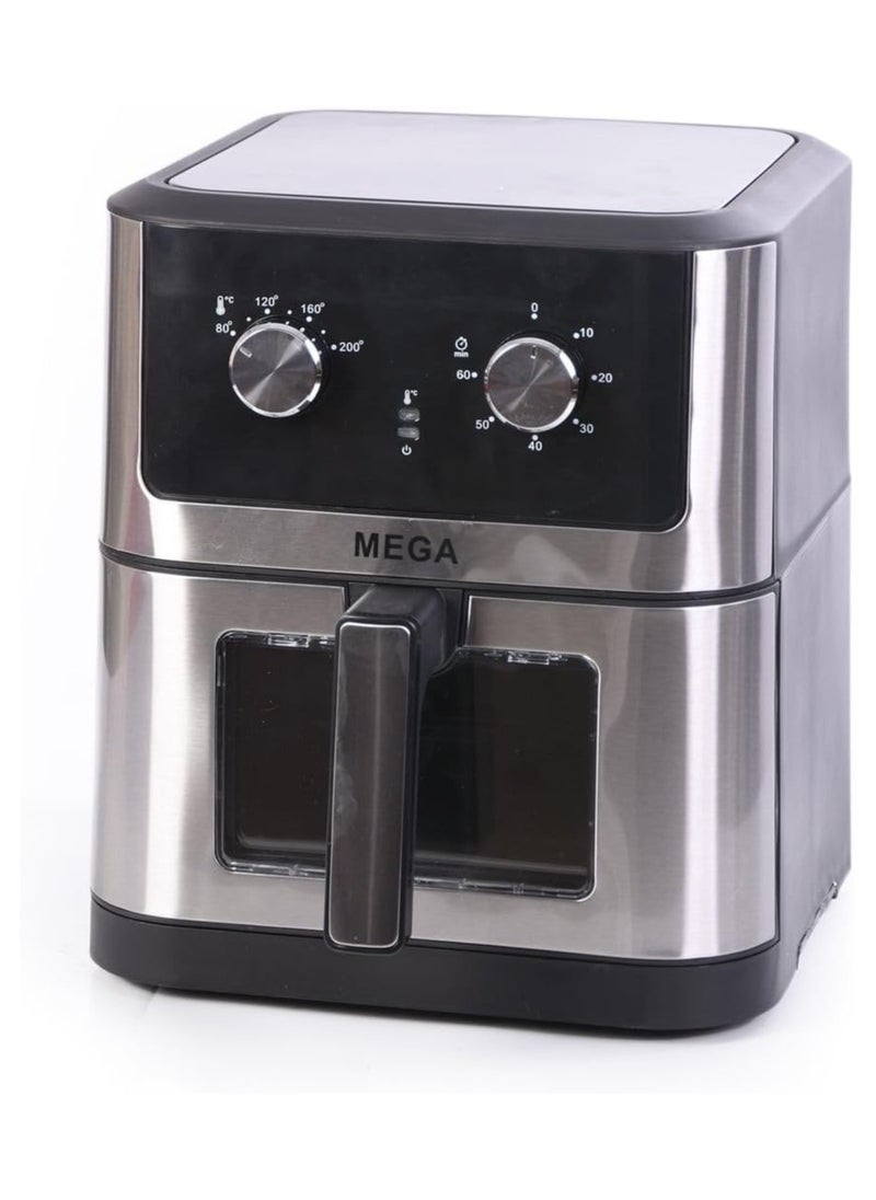 MEGA - Mega Air Fryer Without Oil, 8 Liter Capacity, 2500 Watt - Black - Image 1