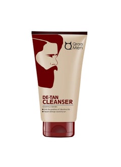 Qraa Men De-Tan Cleanser For Skin Lightening & Brightening | Dirt & Blackhead Removal |Tan Removal Face Cleanser, Scrub & Pack | 100Gm  - Image 1