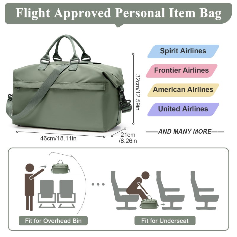 HYC00 Travel Duffel Bag,Carry-On Overnight Weekender Bags for Women,Personal Item Travel Bag with Shoes Compartment,Sports Gym Bag - Image 2