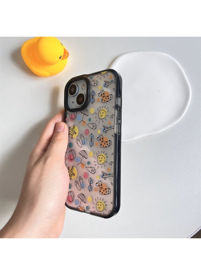 NIBEMINENT Beach By The Sea In Summer Protective TPU Case Cover For iPhone 14 Pro Max Clear - Image 2