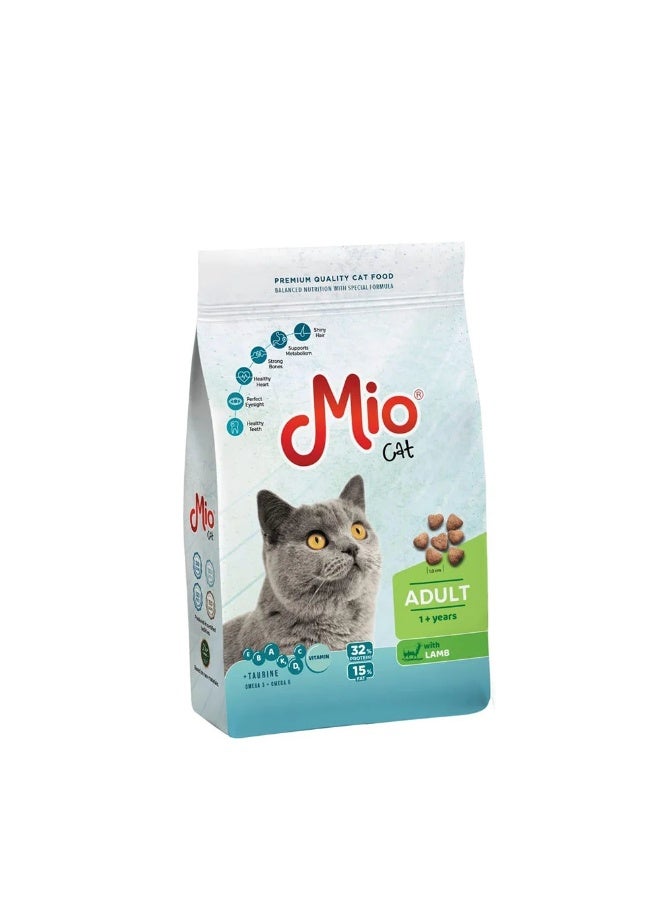 ميو دراي فود للقطط البالغة بنكهة لحم الضأن – 1 كجم