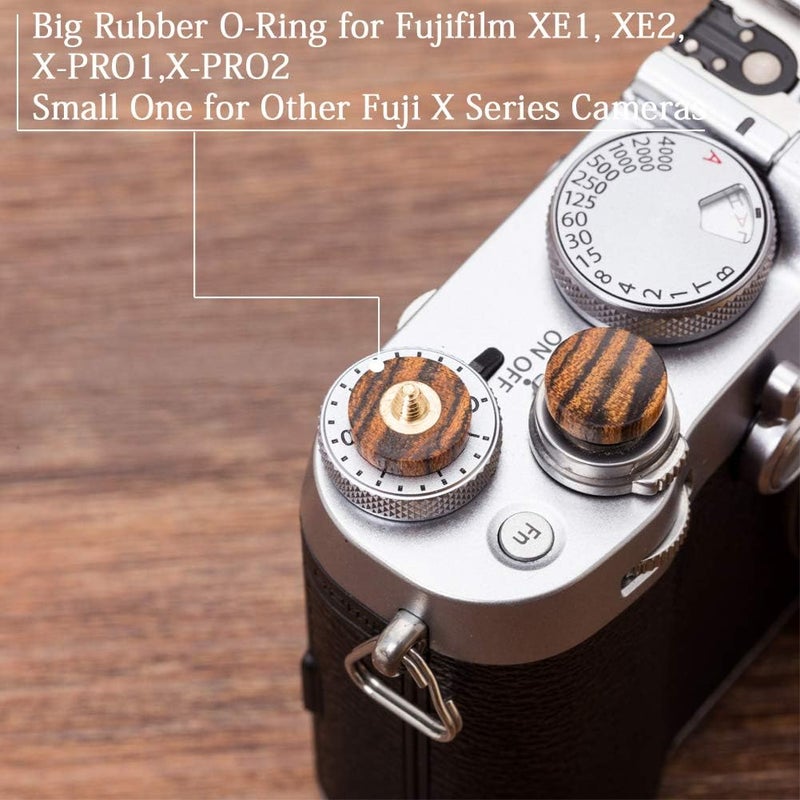VKO Wood Soft Shutter Release Button,Delicate Camera Shutter Button 12mm Concave Surface Golden Black 1 PCS (Wood Grain Random) - Image 5