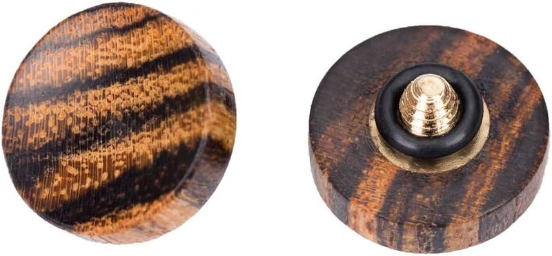 VKO Wood Soft Shutter Release Button,Delicate Camera Shutter Button 12mm Concave Surface Golden Black 1 PCS (Wood Grain Random) - Image 1