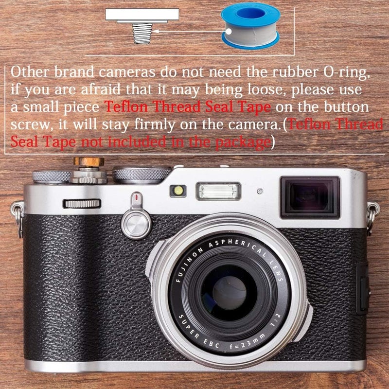 VKO Wood Soft Shutter Release Button,Delicate Camera Shutter Button 12mm Concave Surface Golden Black 1 PCS (Wood Grain Random) - Image 4