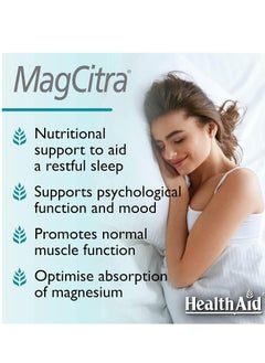 HealthAid MagCitra Magnesium 60 Vegan Tablets Two Per Day  - Image 2