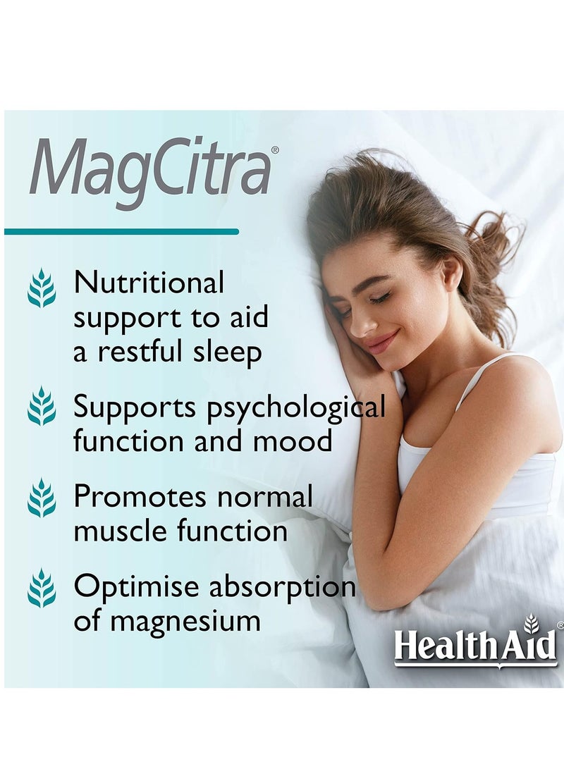 HealthAid MagCitra Magnesium 60 Vegan Tablets Two Per Day - Image 2