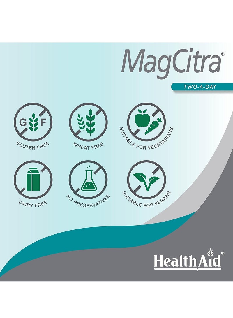 HealthAid MagCitra Magnesium 60 Vegan Tablets Two Per Day - Image 4