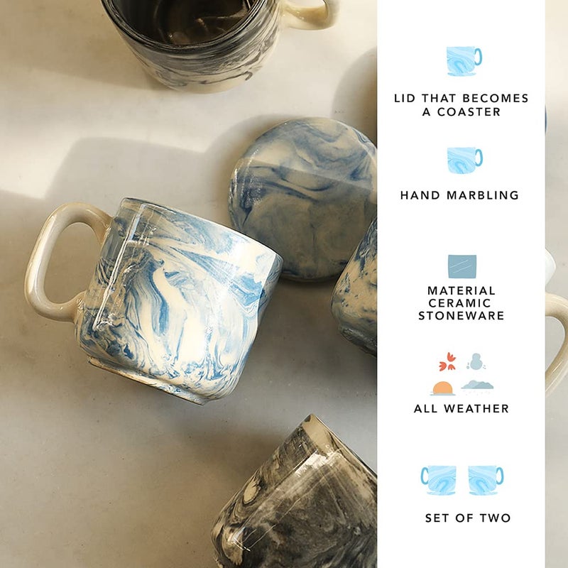 Ellementry Earth Ceramic Mug Set of 2 150 ml Each Stylish Ceramic Mug for Coffee Tea Milk Dishwasher Safe Trendy Everyday Use Coffee Cup for Office Home Travel Perfect for Birthday Gift - Image 5