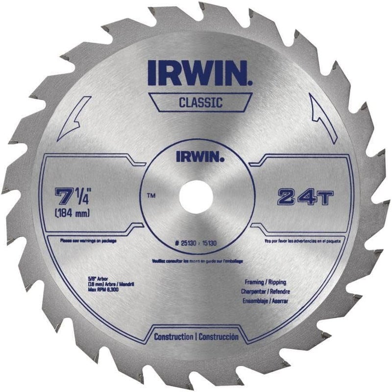 IRWIN Tools Classic Series Steel Corded Circular Saw Blade, 7 1/4-inch, 24T (15130) - Image 3