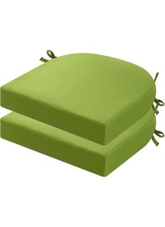PRIME PIGEON PRIME PIGEON Patio Chair Solid Seat Cushion for Chair Waterproof Indoor and Outdoor Comfortable Patio Foam Cushions Round CornerGreen Set2 