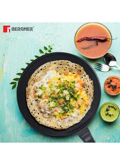 BERGNER BERGNER Senator Die-Cast Aluminium Non-Stick Dosa Tawa, 28cm, Black  - Image 5