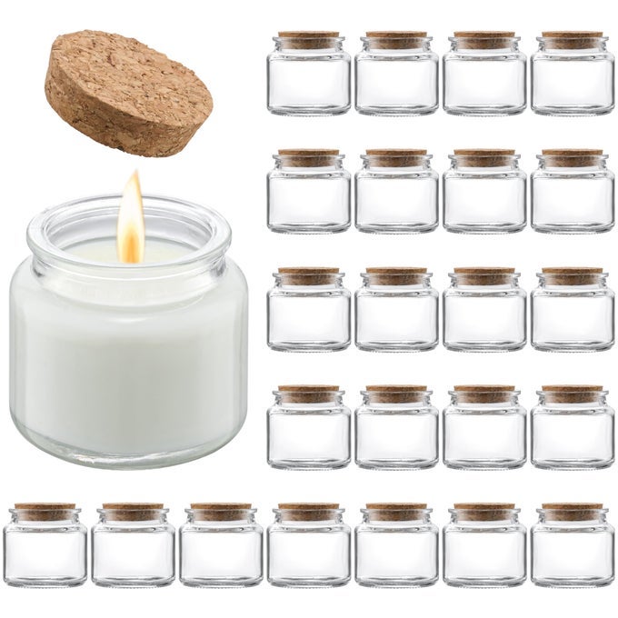 3OZ CANDLE JARSSMALL GLASS JARS WITH LIDS FOR MAKING CANDLESCANDLE MAKING KITWEDDINGBABY SHOWERPARTY FAVORS DECORATION 24 PACK