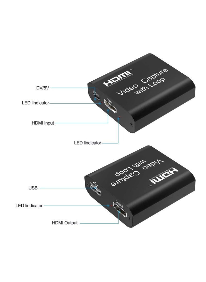 4K HDMI Video Recorder Module with Loop, External 1080P Full HD FHD Gaming Video Recorder for Live Streaming, Radio or Video Conference (1pc)  - Image 2