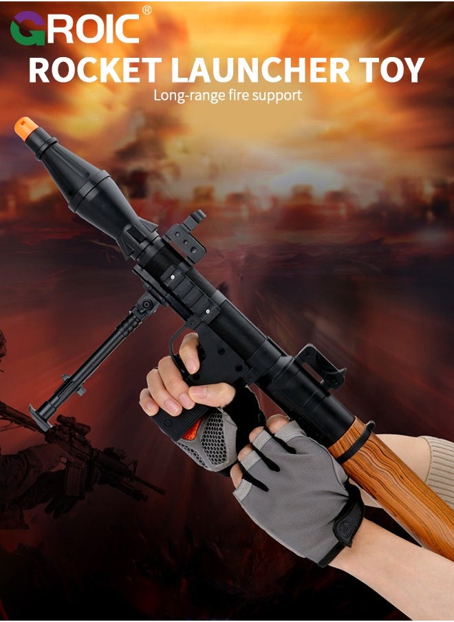 GROIC RPG Rocket Launcher for Kids, Mortar Military Model Soft Bullet Gun Toy, Children's Catapult Gun Toy, Shotgun Large RPG Gun Toy, CS Game Outdoor Sports for Kids, 3 Cannonballs  - Image 2
