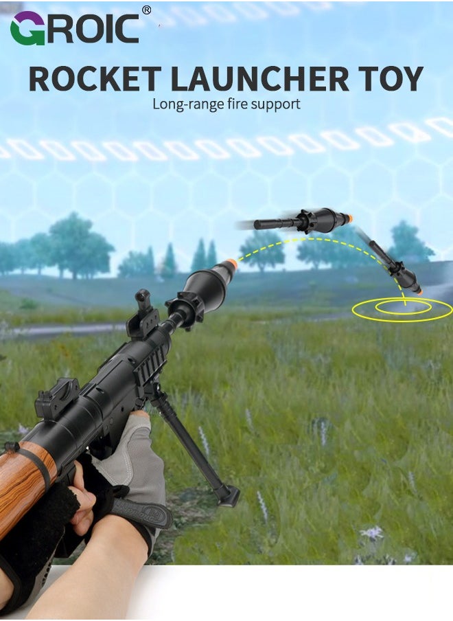 GROIC RPG Rocket Launcher for Kids, Mortar Military Model Soft Bullet Gun Toy, Children's Catapult Gun Toy, Shotgun Large RPG Gun Toy, CS Game Outdoor Sports for Kids, 3 Cannonballs  - Image 3
