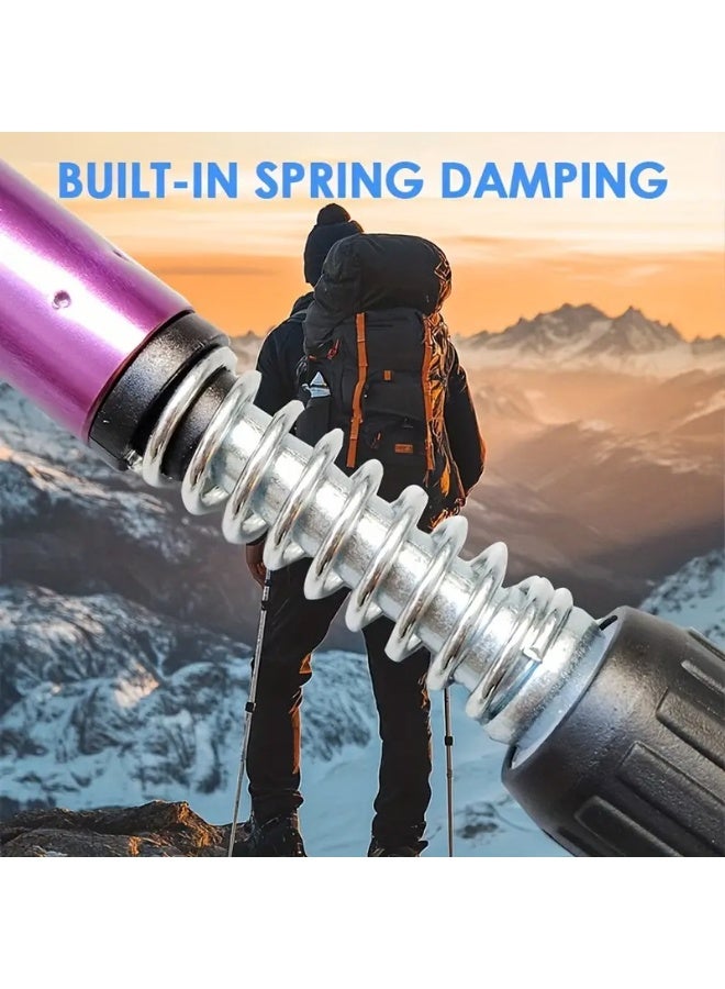 بانفيل عبوتان من عصي المشي التلسكوبية القابلة للطي - عصي مشي خفيفة الوزن وقابلة للتعديل ومضادة للصدمات للرجال والنساء - مثالية للمشي لمسافات طويلة والتخييم وتسلق الجبال وحمل حقائب الظهر - Image 5