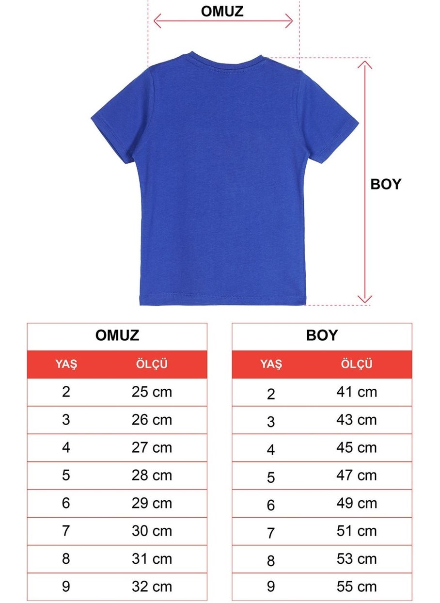 WEWE Crew Neck Short Sleeve Wild And Car Printed Saxe Color Boy T-shirt  - Image 3