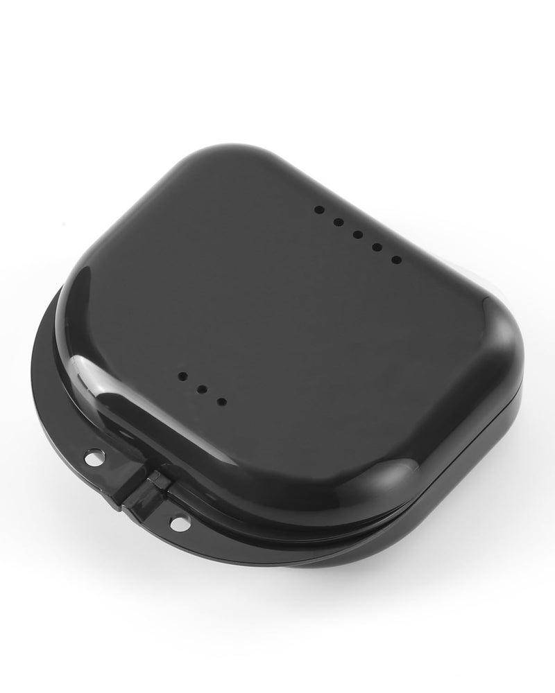 JMU Retainer Case with Vent Holes Mouth Guard Case Dental Storage Container Black - Image 3