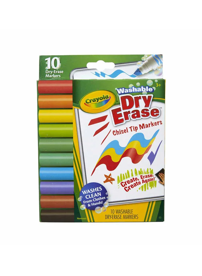 كرايولا 10 Ct Wedge Tip Dry-Erase Markers  Washable