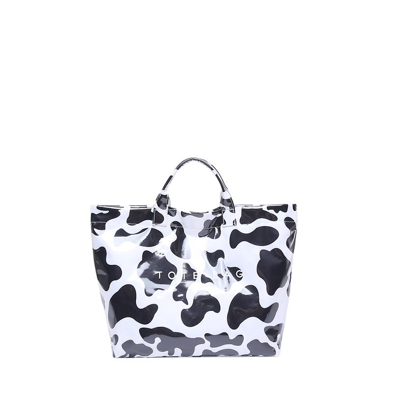 South Korea Vintage Fashionable Leopard Print Portable Tote Bag Women'S Simple All-Match Large Capacity Shoulder Bag - Image 1