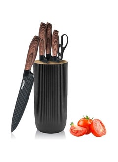 TRASSLE Knife Set, 6-Piece Professional Kitchen Knife Set for Chef, Super Sharp Knife Set with Universal Knife Block, Anti-Rust Stainless Steel Kitchen Knife Block Set, Ergonomical Design  - Image 2