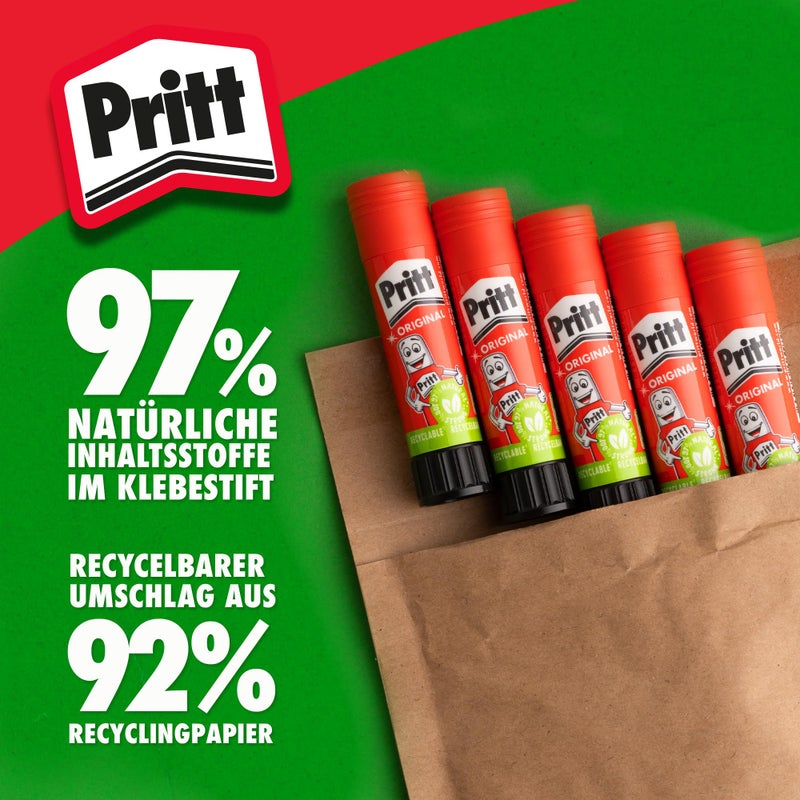 Pritt Glue Stick 22g (Pack of 4), Safe and Child Friendly Glue for Arts and Crafts, Strong Adhesive for School & Office Supplies - Image 2