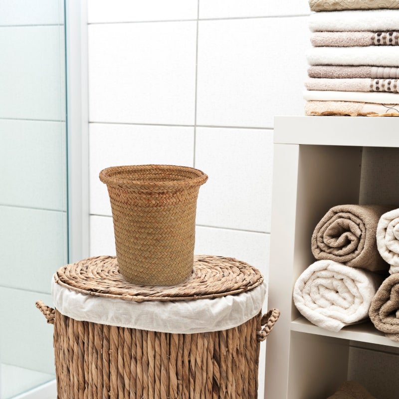 Woven Flower Basket Woven Storage Holder Natural Woven Flower Planter Round Basket - Image 3
