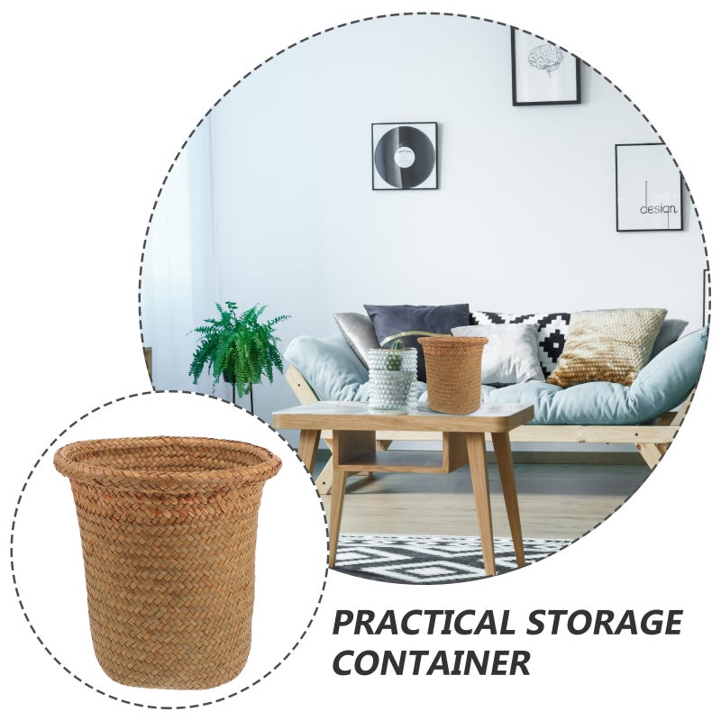 Woven Flower Basket Woven Storage Holder Natural Woven Flower Planter Round Basket - Image 4