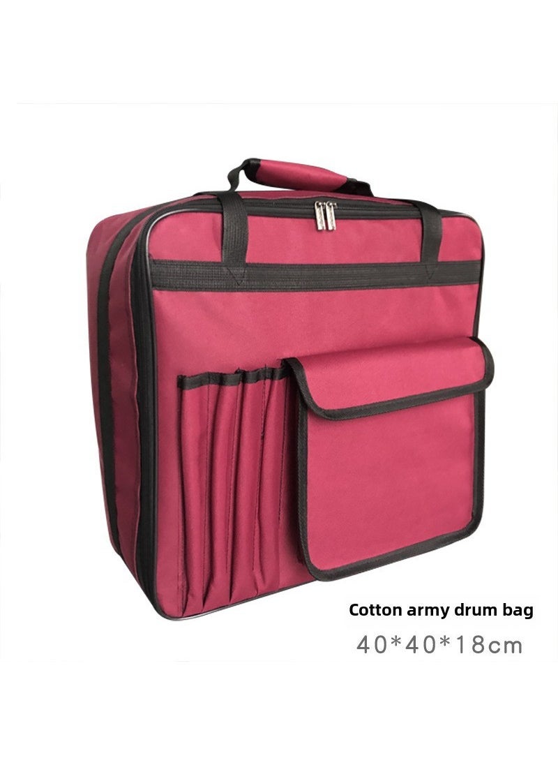 Generic Dolga Cotton Square Drum Bag with Thick Shoulder Straps Red 