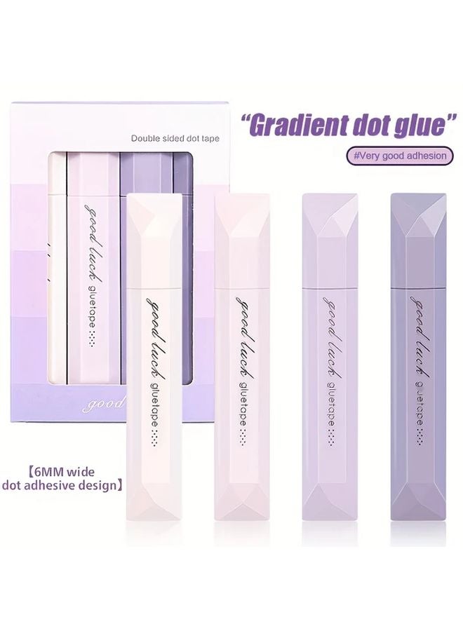 Gradient Purple 360 Rotating Double Sided Glue Pen High Capacity No Residue Adhesive - Image 1