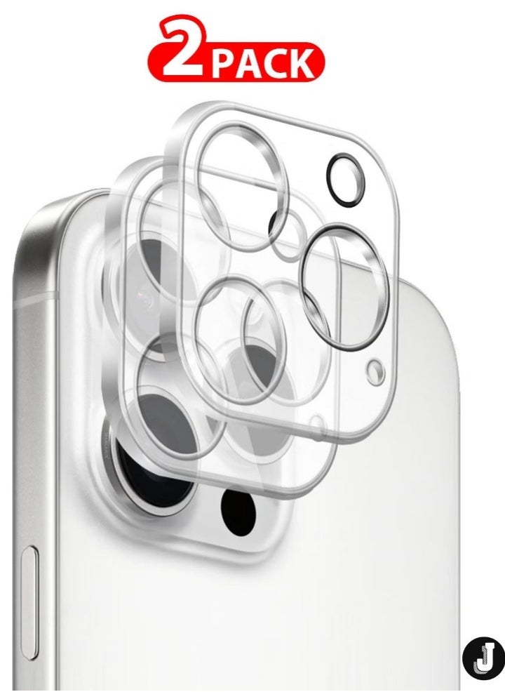 JAJEEK "New 2-Pack iPhone 16 Pro Camera Lens Protector – Ultra HD Tempered Glass, 9H Hardness, Anti-Scratch, Case-Friendly, Easy Installation Clear Lens Cover" - Image 1