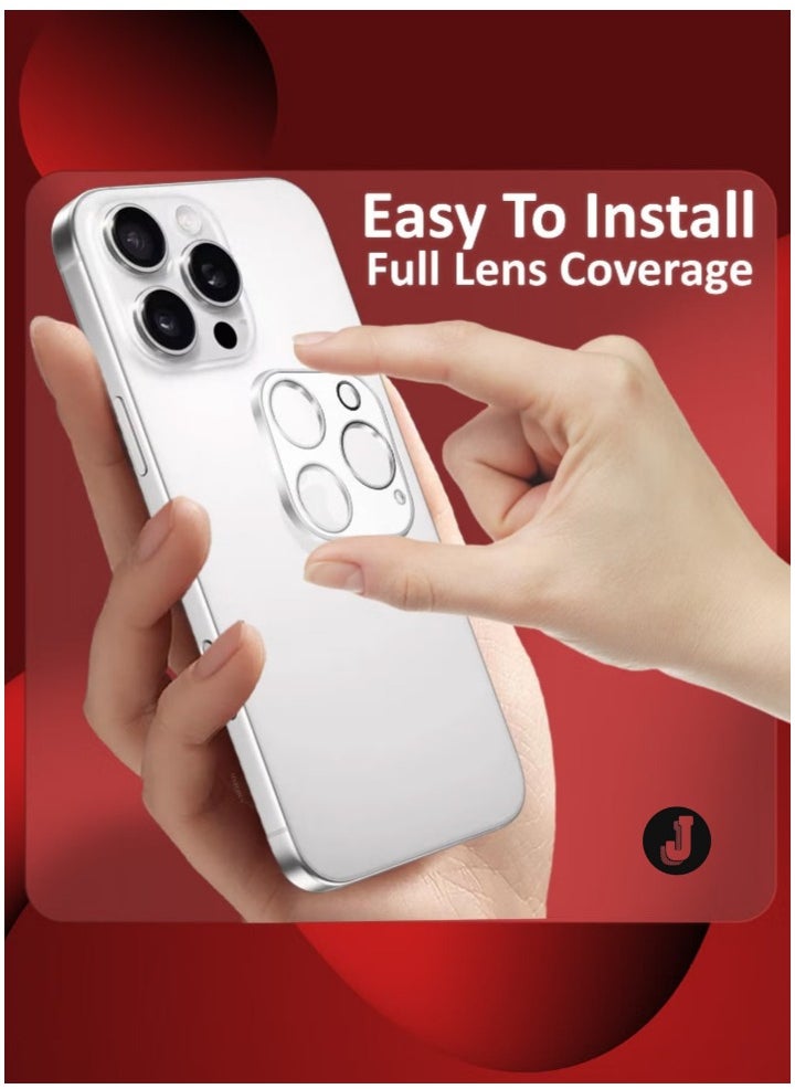 JAJEEK "New 2-Pack iPhone 16 Pro Camera Lens Protector – Ultra HD Tempered Glass, 9H Hardness, Anti-Scratch, Case-Friendly, Easy Installation Clear Lens Cover" - Image 4