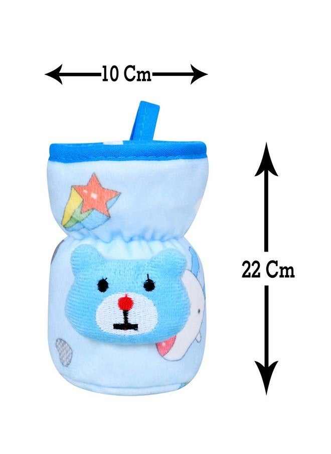 The Little Lookers Soft Plush Stretchable Baby Feeding Bottle Cover With Easy To Hold Strap ; Cute Animated Overall Print Pack Of 2 (Pink & Blue Narrow Neck 60Ml 2Oz)  - Image 4